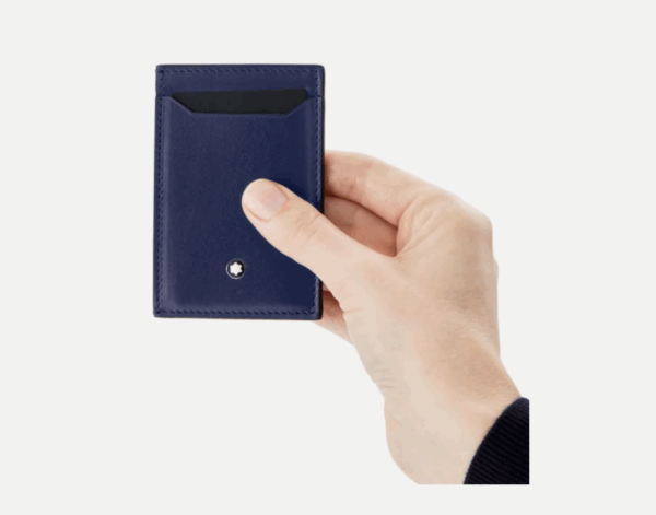 Montblanc - Porta Carte 3 Scomparti Meisterstück in Pelle Ink Blue