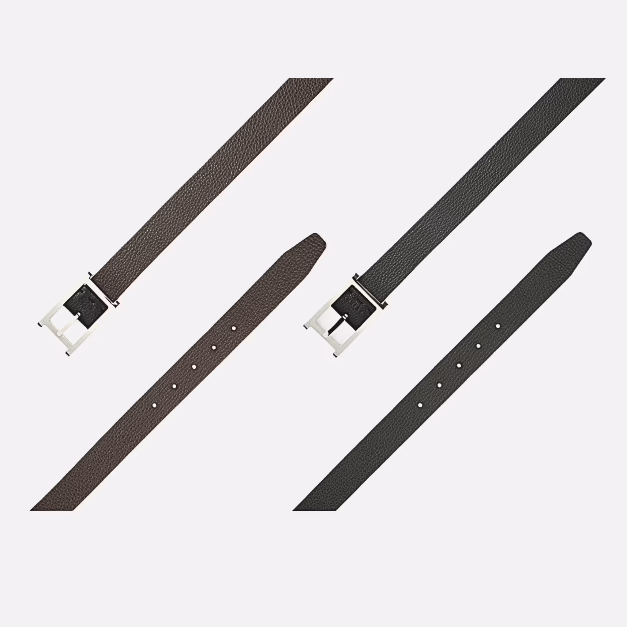 Orciani Cintura Reversibile Micron Double A Nero/Ebano Stile e Versatilità