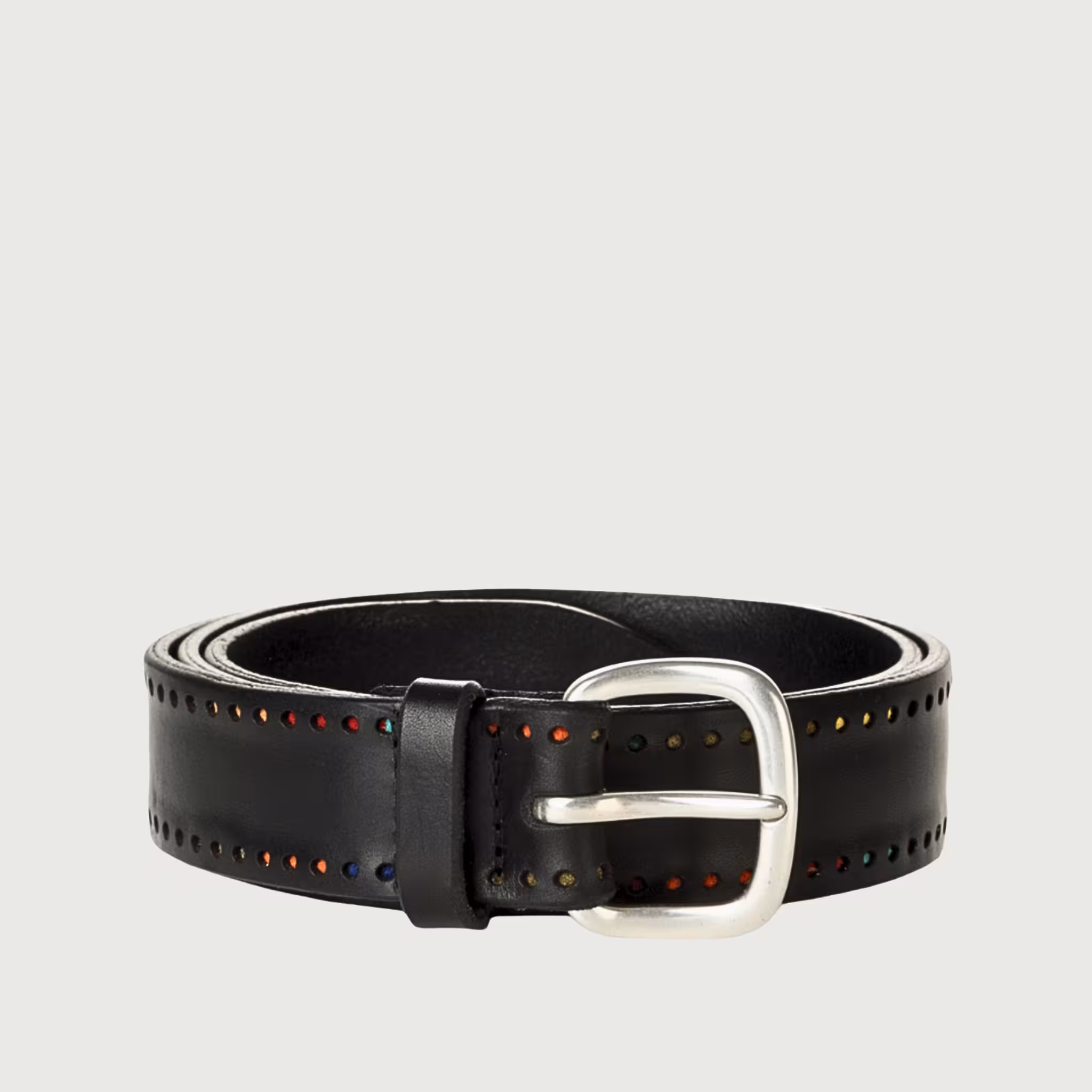 Orciani Cintura Bull Point in Cuoio Nero - Audacia e Artigianato Italiano