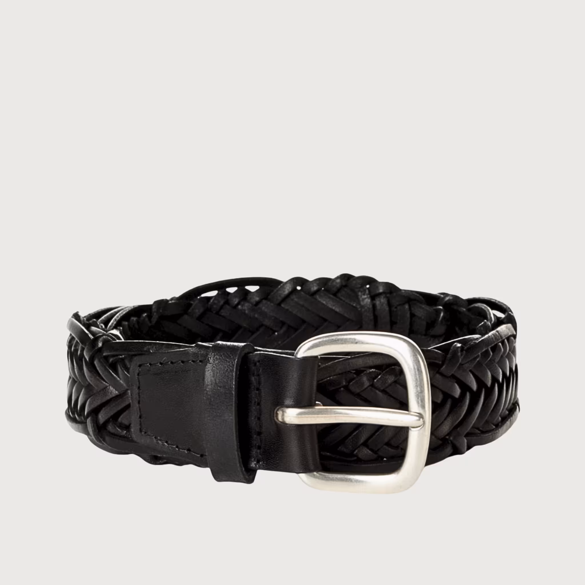 Orciani Cintura Masculine - Intreccio in Cuoio Nero