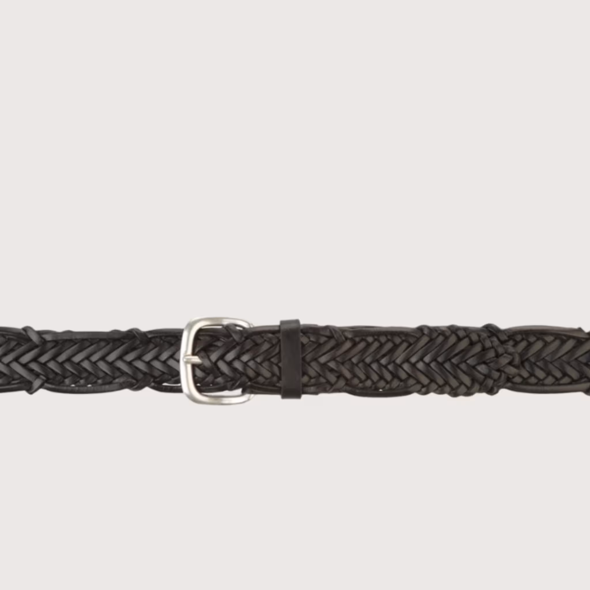 Orciani Cintura Masculine - Intreccio in Cuoio Nero