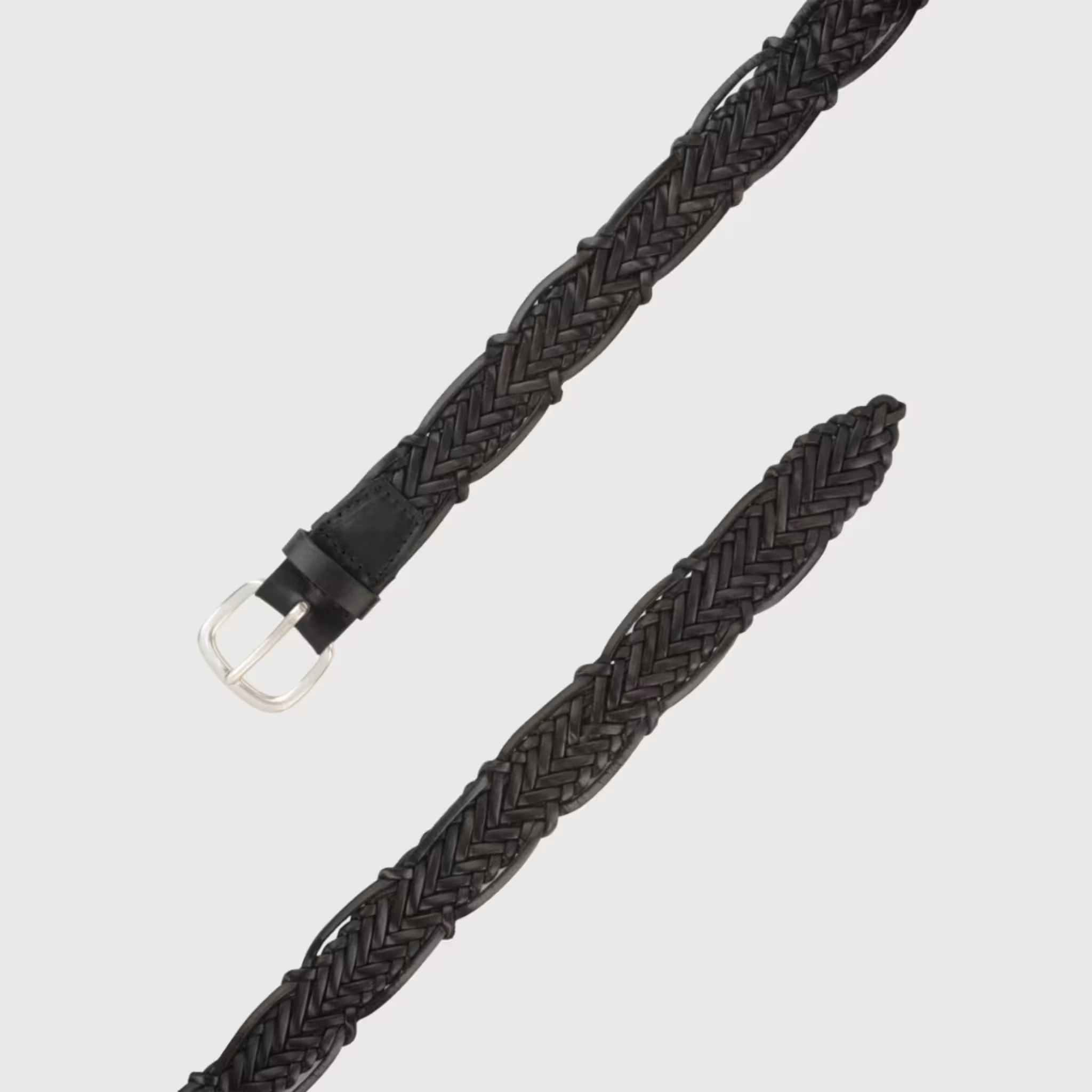 Orciani Cintura Masculine - Intreccio in Cuoio Nero