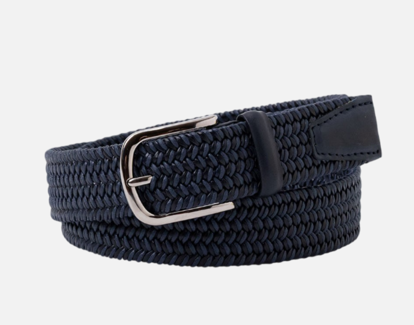 Orciani Cintura Elasticizzata Range Elast in Cotone e Cuoio - Colore Navy