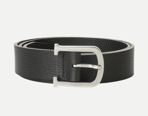 Orciani Cintura Micron - Pelle Martellata Nero