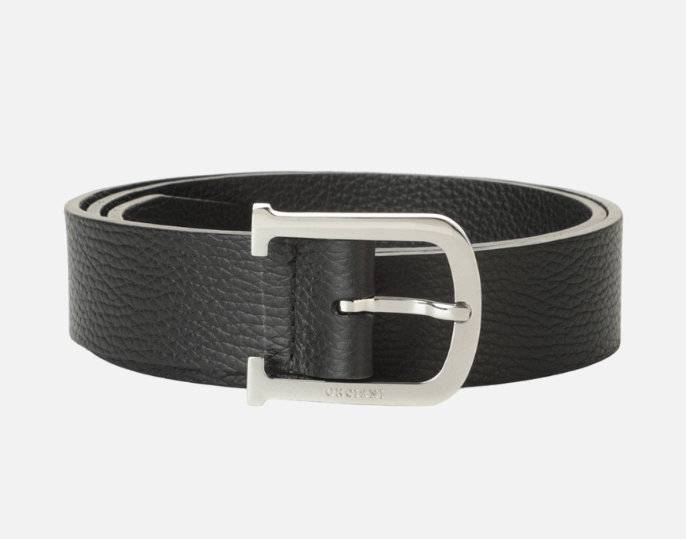 Orciani Cintura Micron - Pelle Martellata Nero