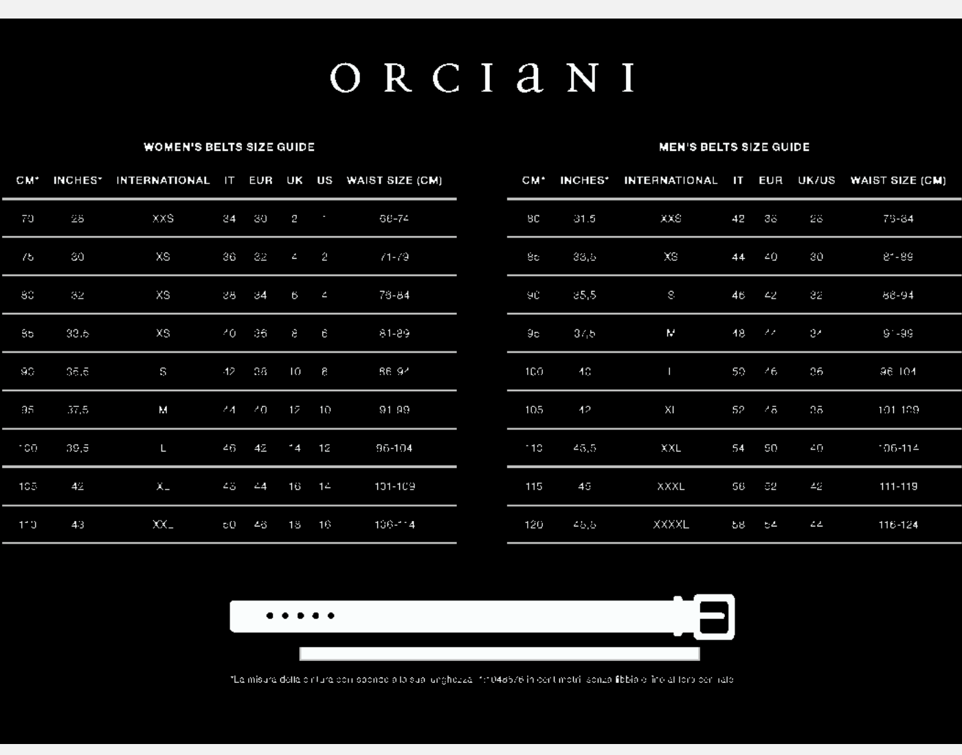Orciani Cintura Micron - Pelle Martellata Nero