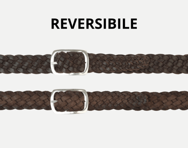 Orciani Cintura Reversibile Hunting Double - Intreccio in Suede