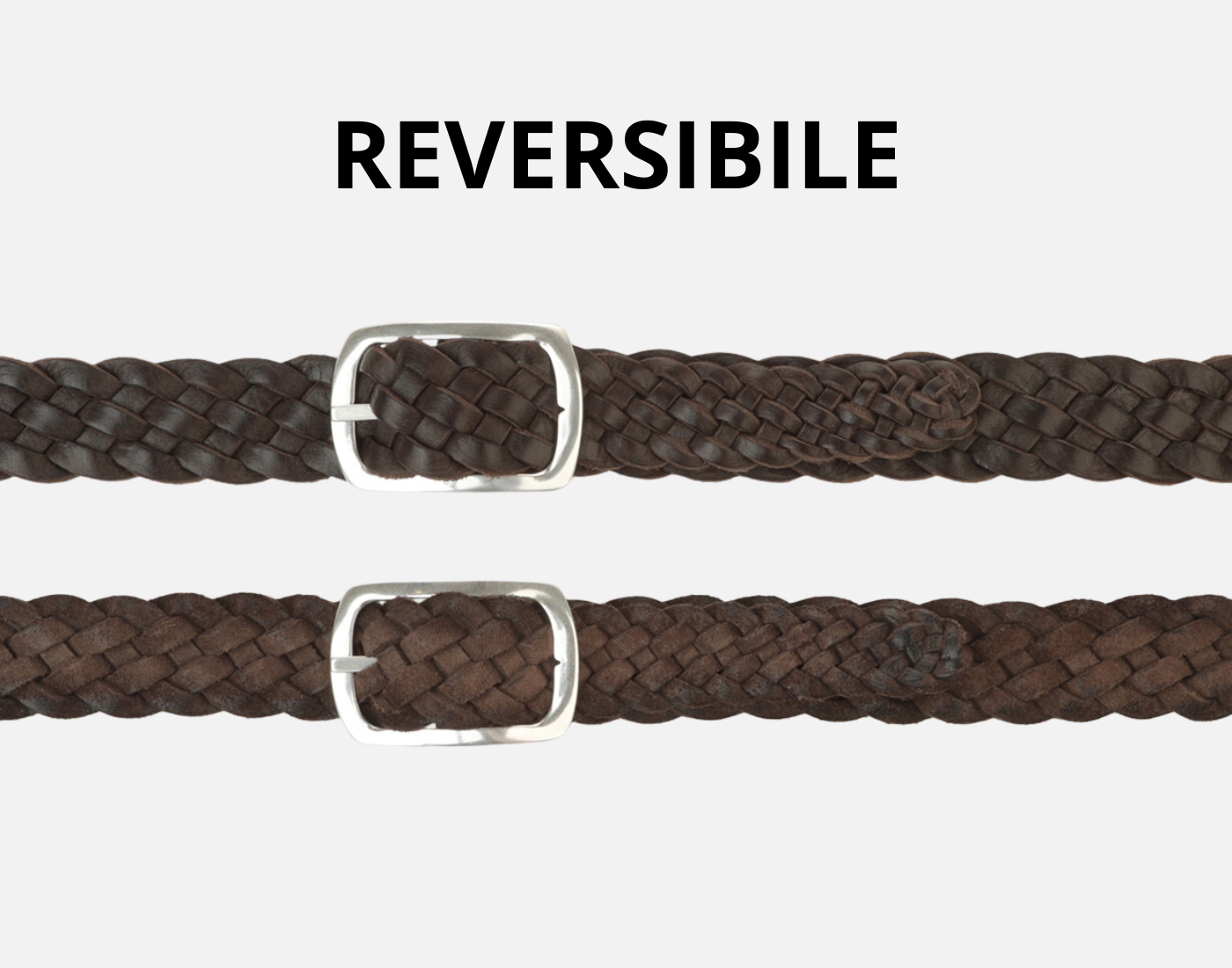Orciani Cintura Reversibile Hunting Double - Intreccio in Suede