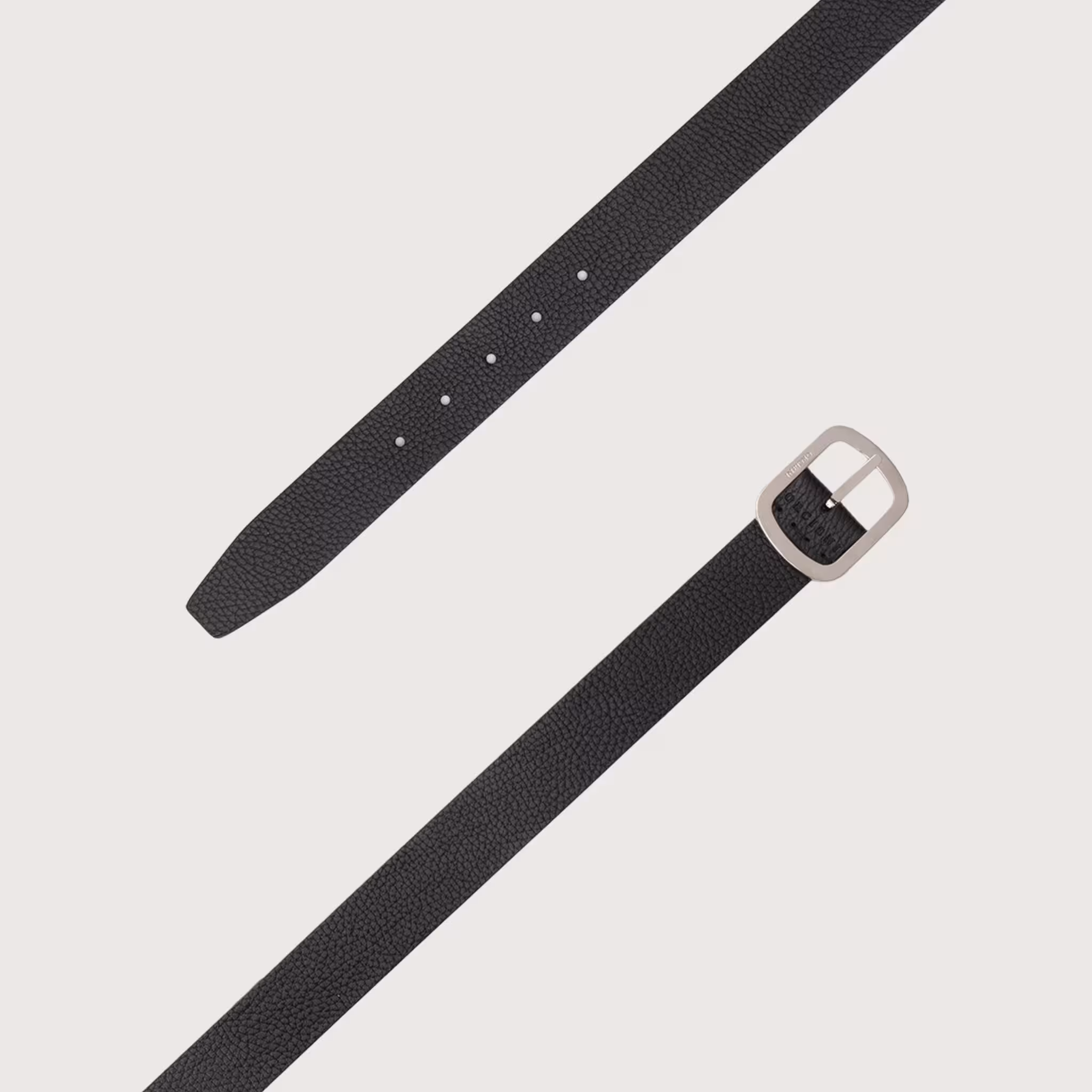 Orciani Cintura Reversibile Dollaro Double 3,5 cm Nero/Ebano, Fibbia Palladio