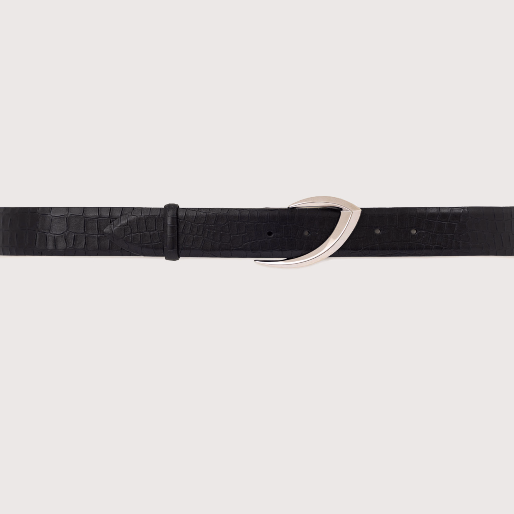 Orciani Cintura Cocco Nero Eleganza e Texture in Pelle Stampa Cocco