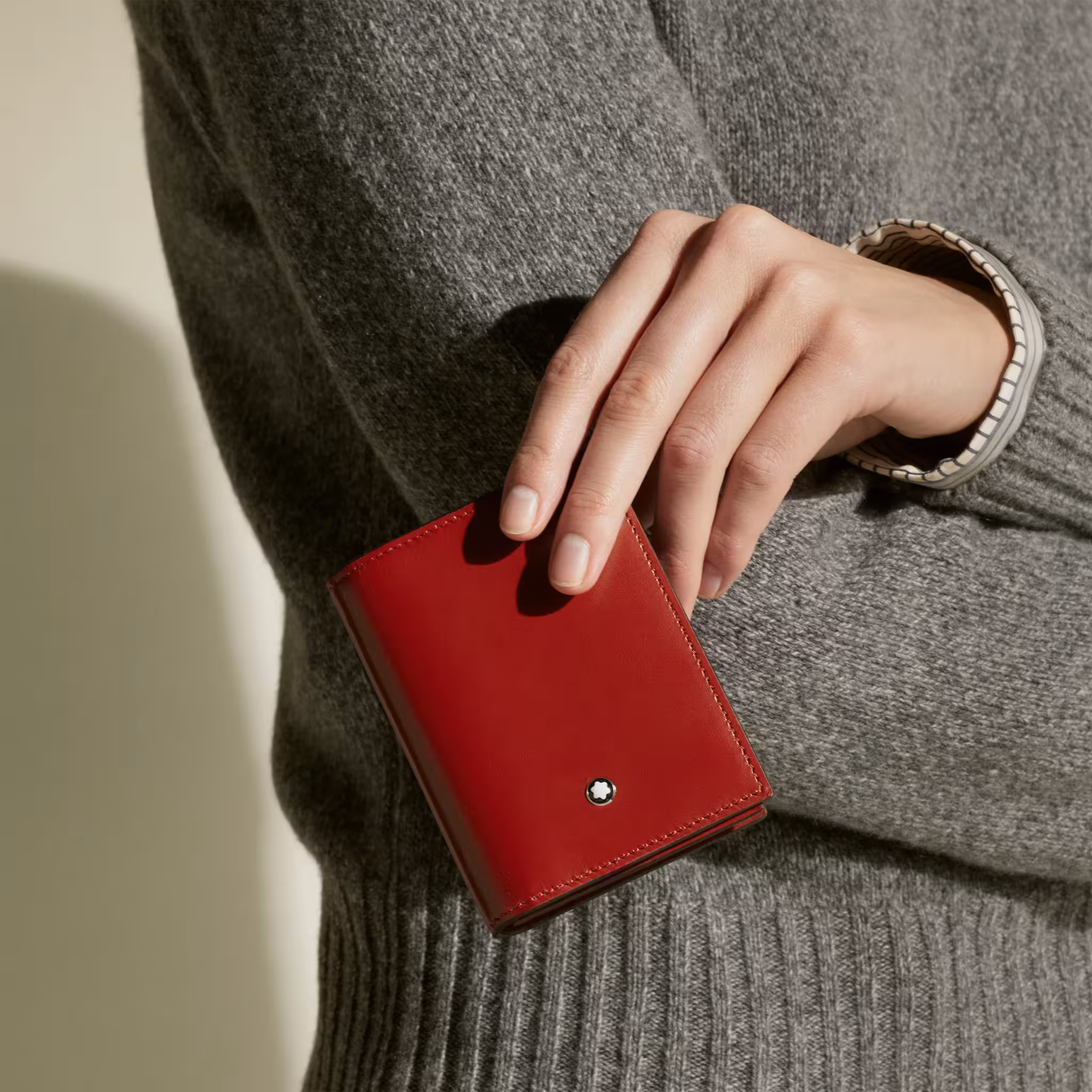Montblanc Meisterstück: Portacarte Pelle Ruggine Scuro 4 Scomparti