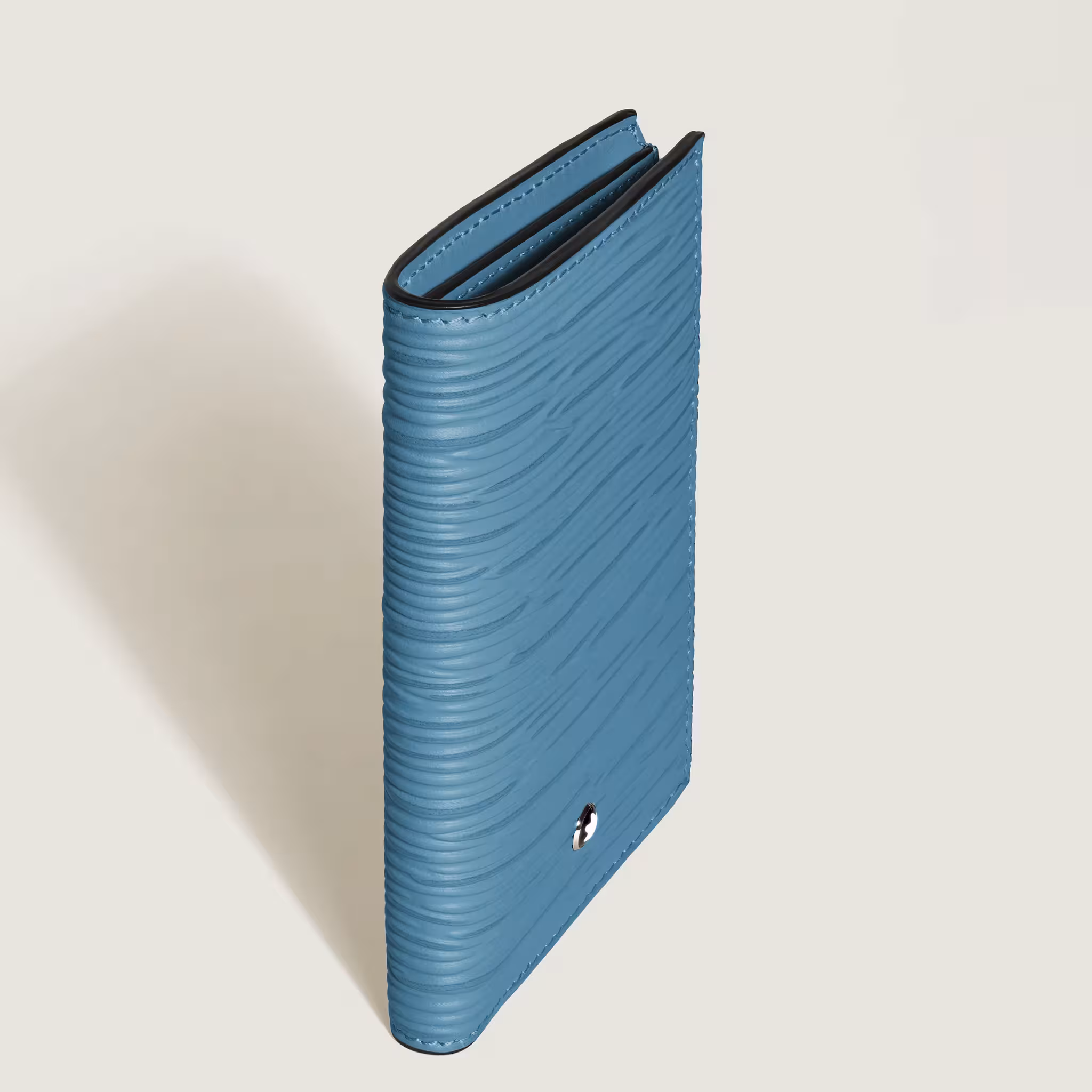 Portafoglio Mini 4810 Verticale 6 Scomparti in Pelle Blu Fumé