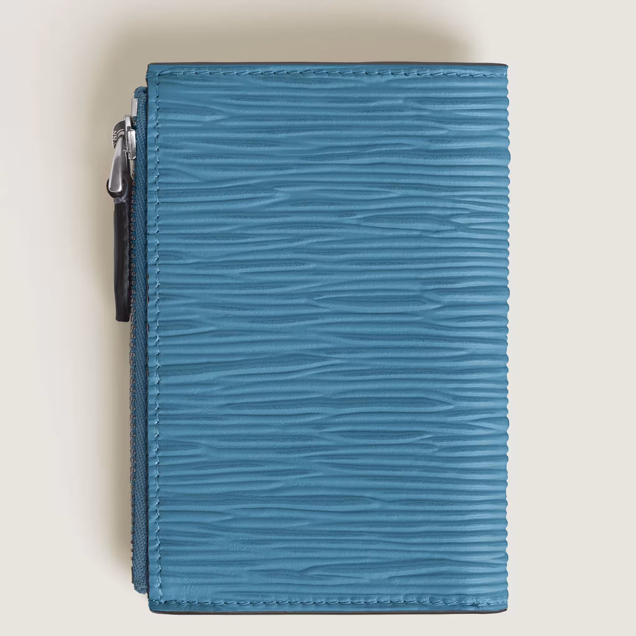 Portafoglio Mini 4810 Verticale 6 Scomparti in Pelle Blu Fumé