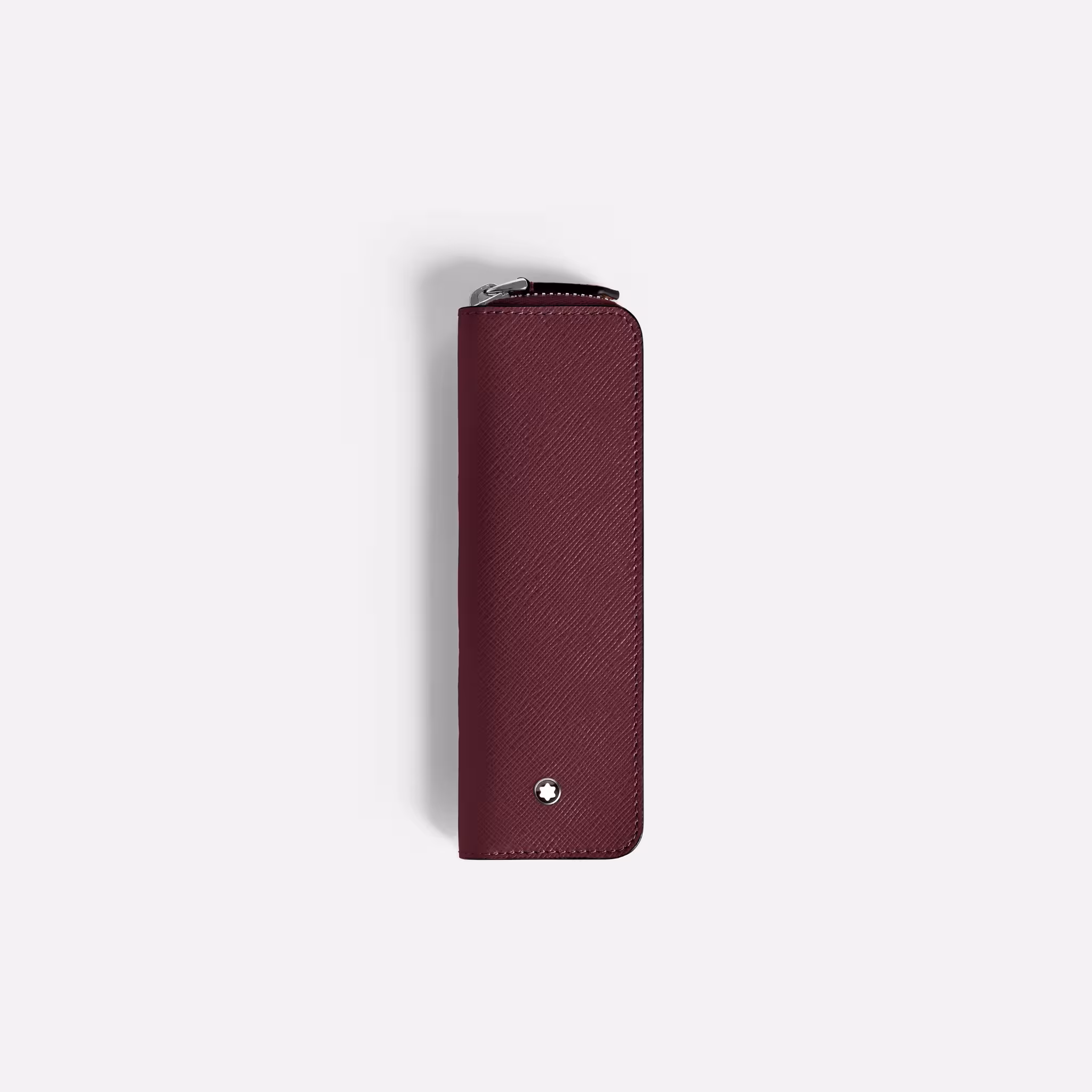 Astuccio Sartorial con Cerniera per 1 Strumento da Scrittura in Pelle Cassis
