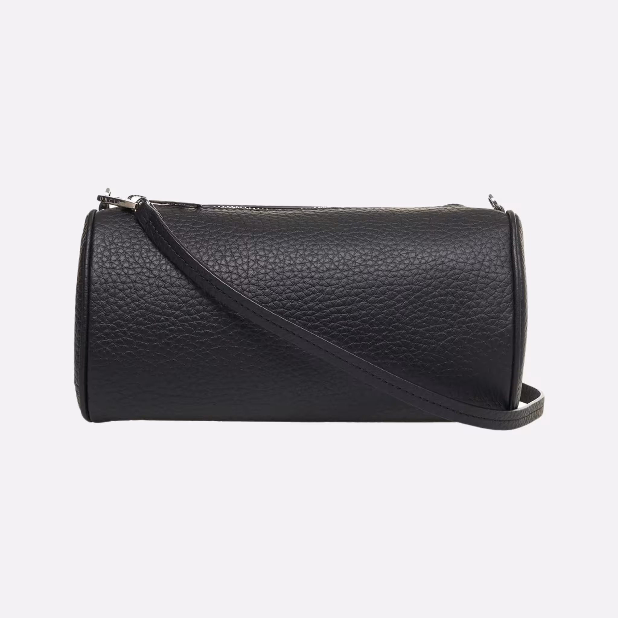 Orciani Mini Bag Roll Soft in Pelle Martellata - Nero