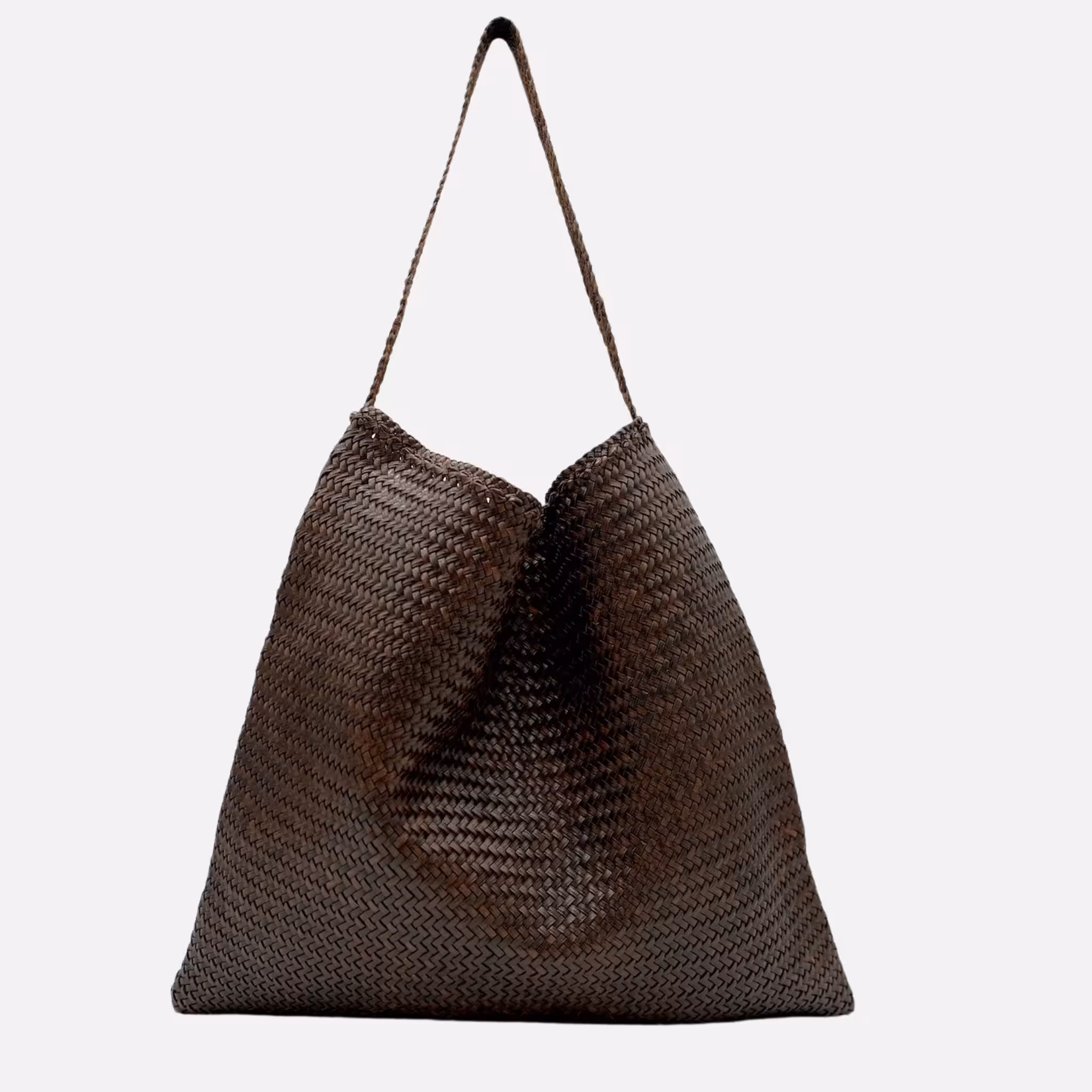 Borsa Tote Ars in Pelle di Vitello Scuro - Dragon Diffusion Artigianale