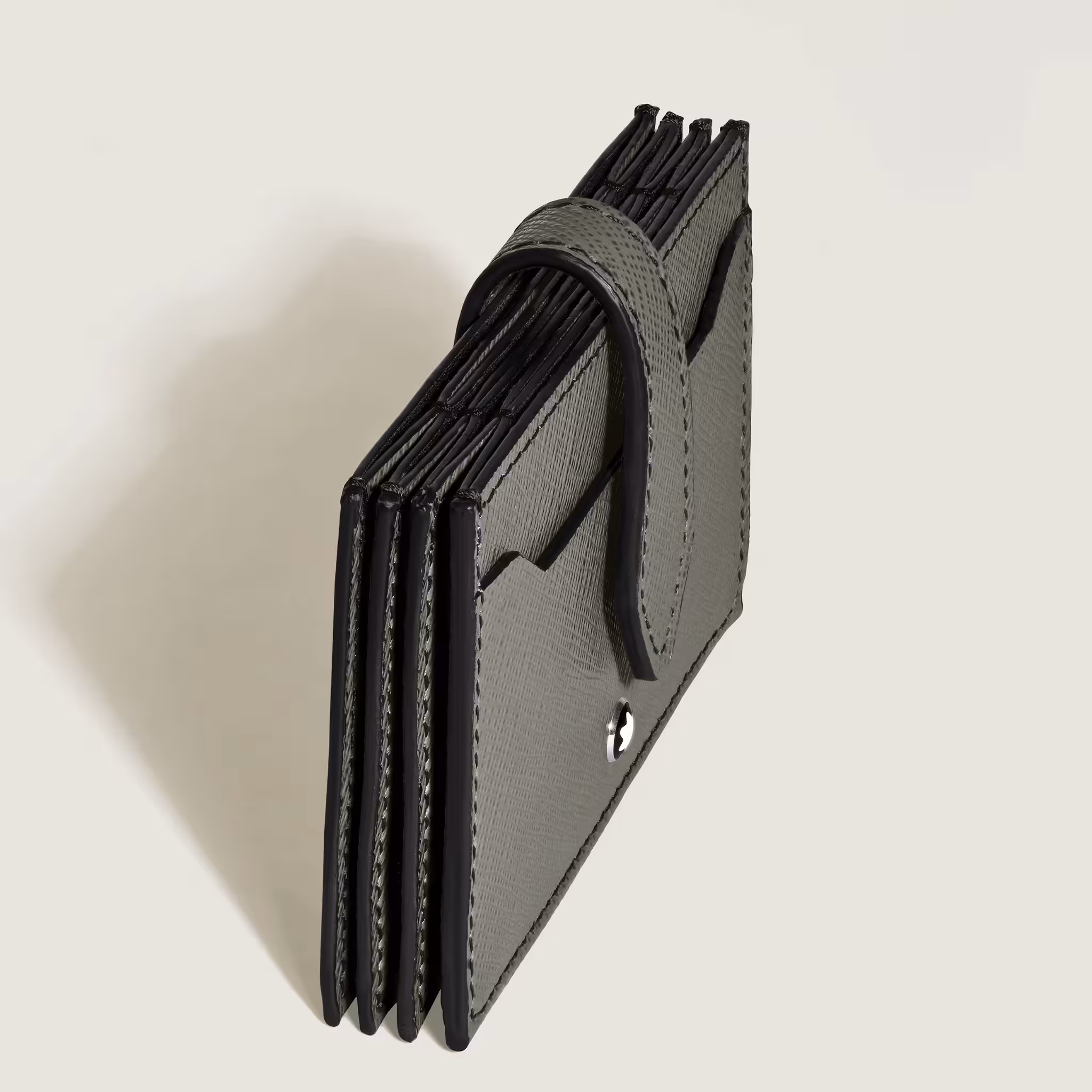 Porta tessere Montblanc in pelle Saffiano grigia