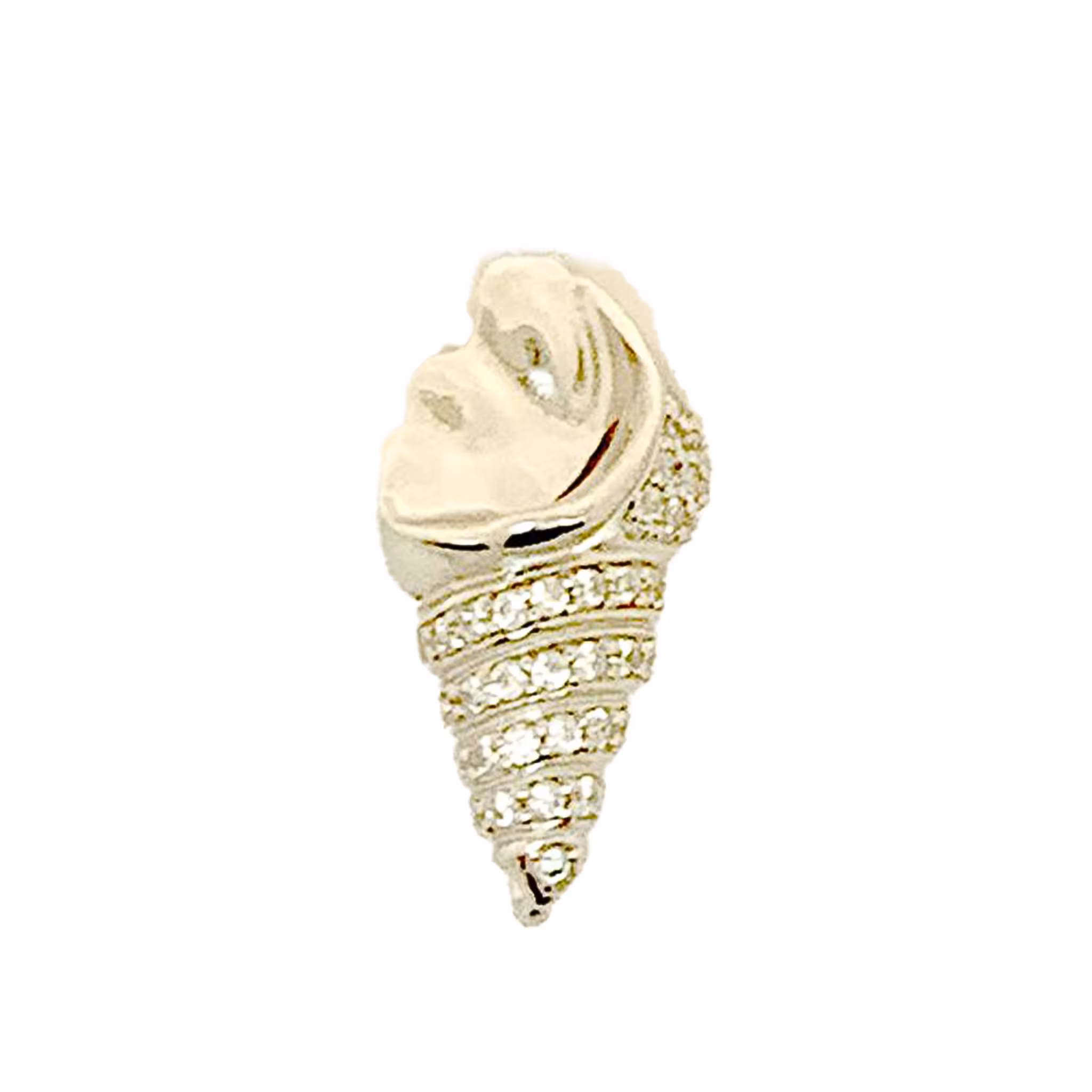 Orecchino Conchiglia Small Make Your Jewel Argento Rodio Bianco Zirconi