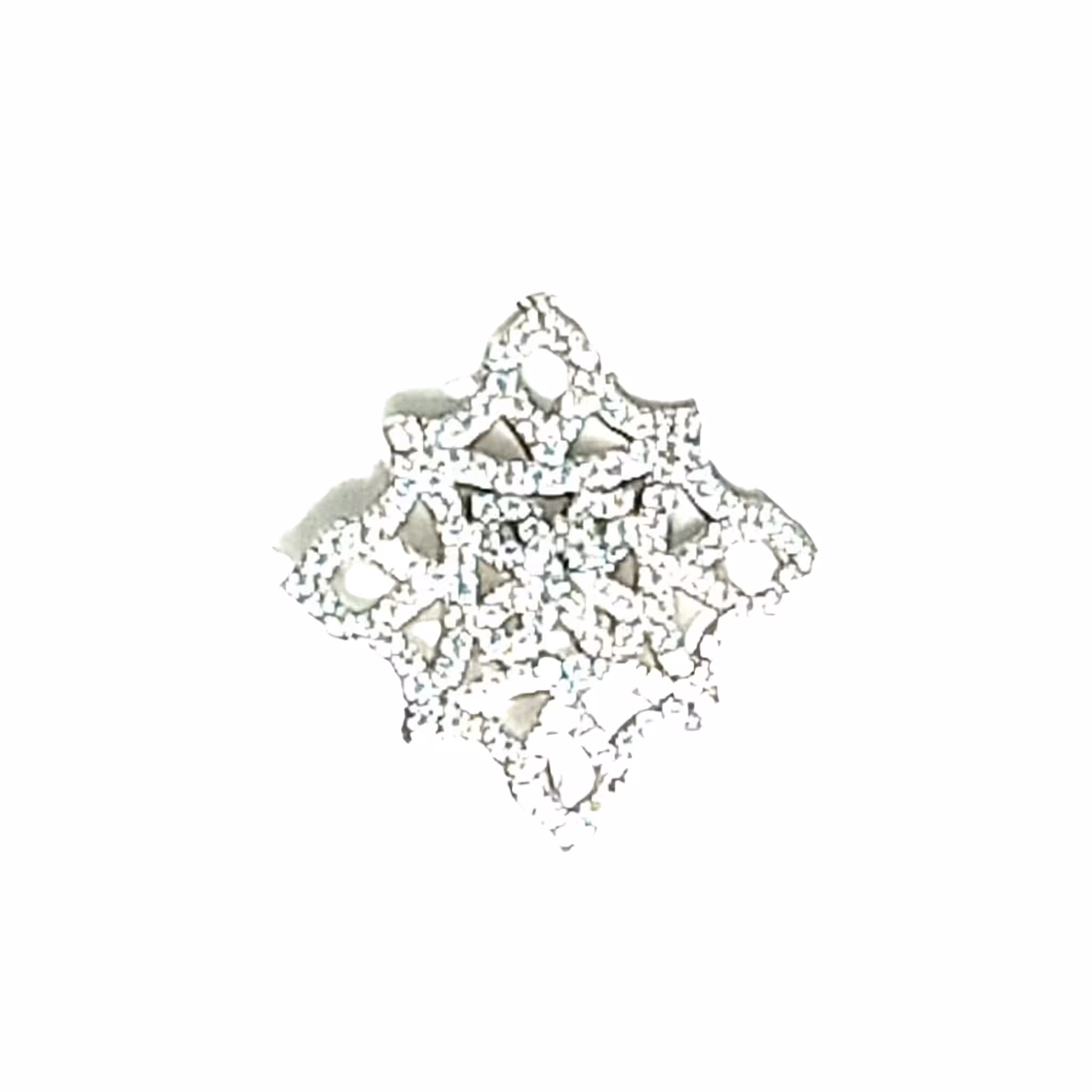 Orecchino Rombo Traforato Make Your Jewels Milano Argento Zirconi Rodio Bianco