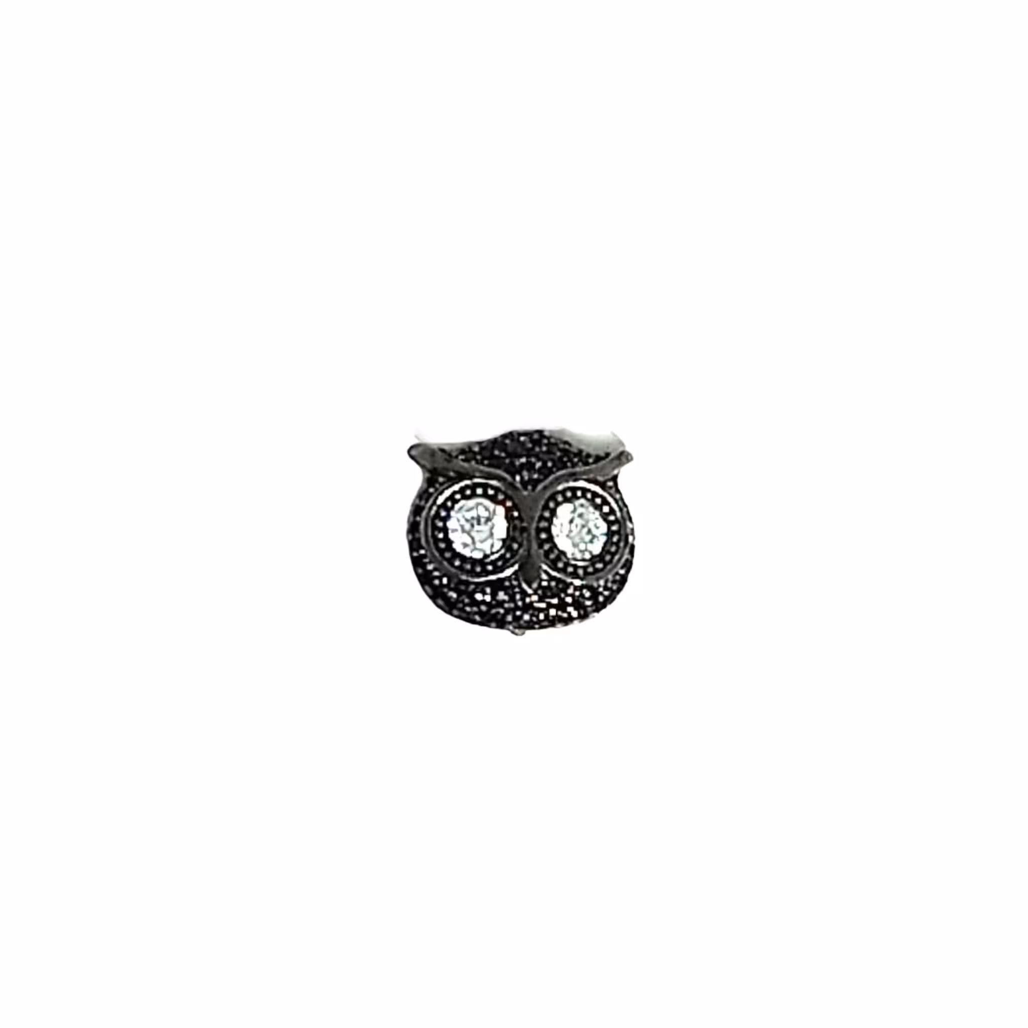 Orecchino Gufo Make Your Jewels Milano Argento Zirconi Rodio Nero