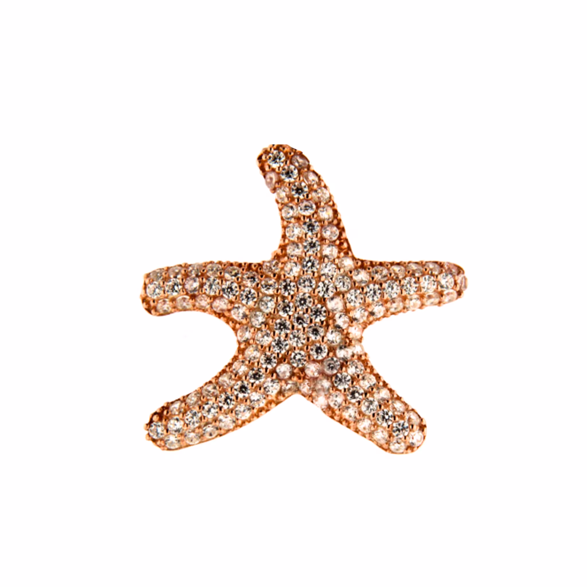Orecchino Stella Marina Small Make Your Jewels Milano Argento Zirconi Oro Rosa