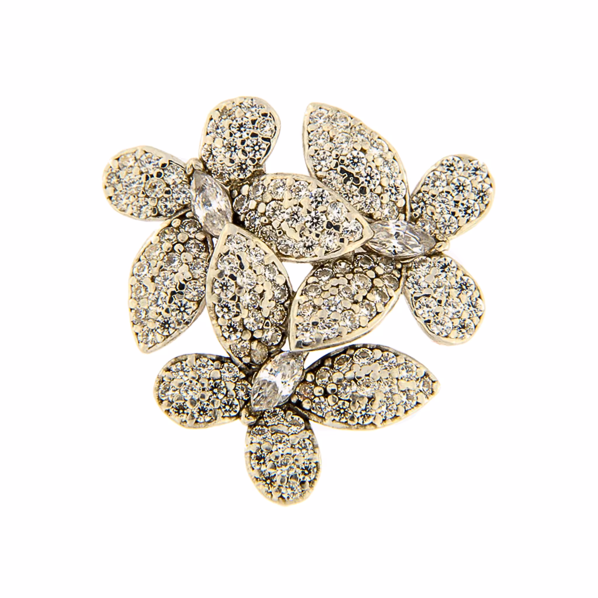 Orecchino 3 Farfalle Argento Zirconi Bianchi Rodio Bianco - Make Your Jewels