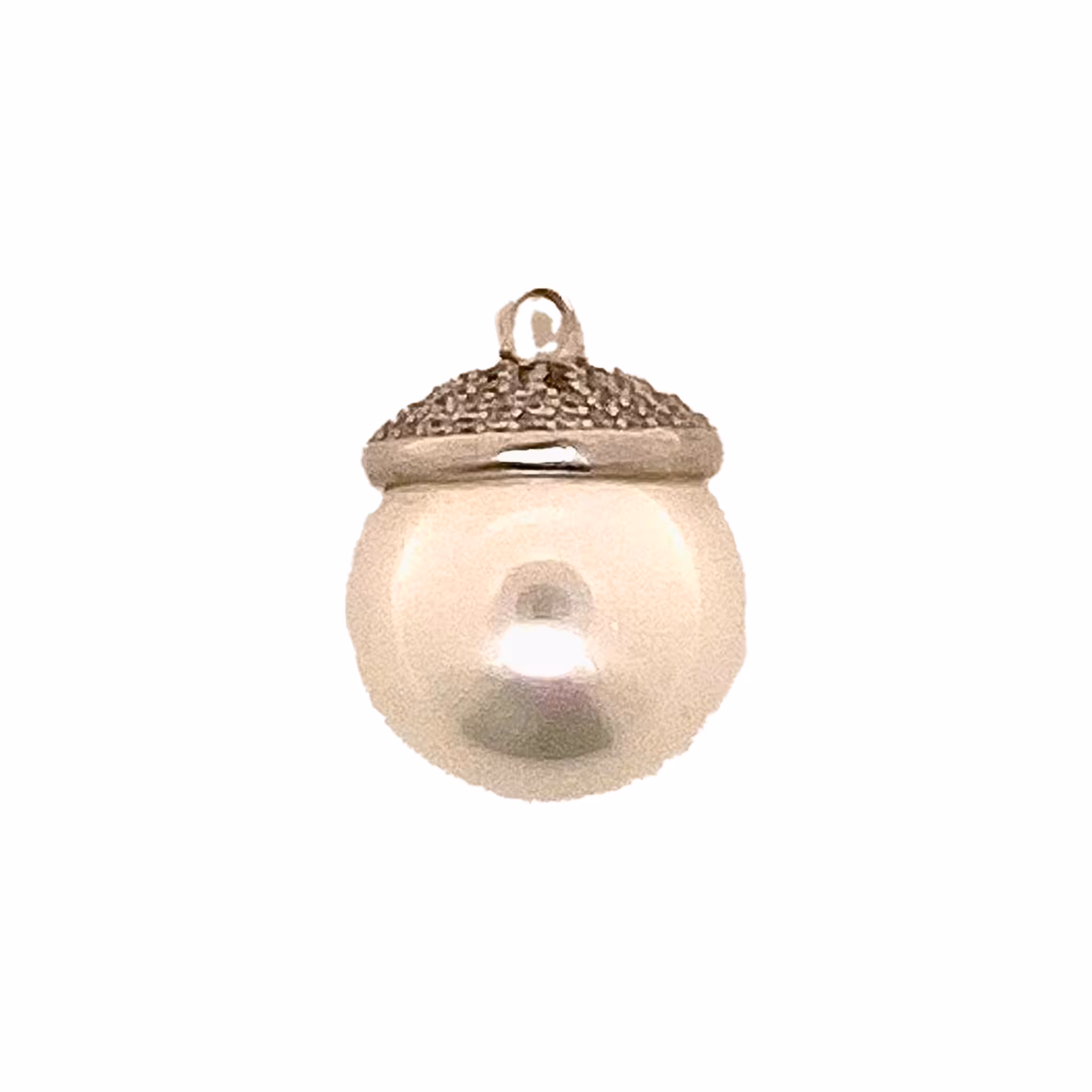 Pendente Perla Bianca Argento Zirconi Bianchi Rodio Bianco - Make Your Jewels