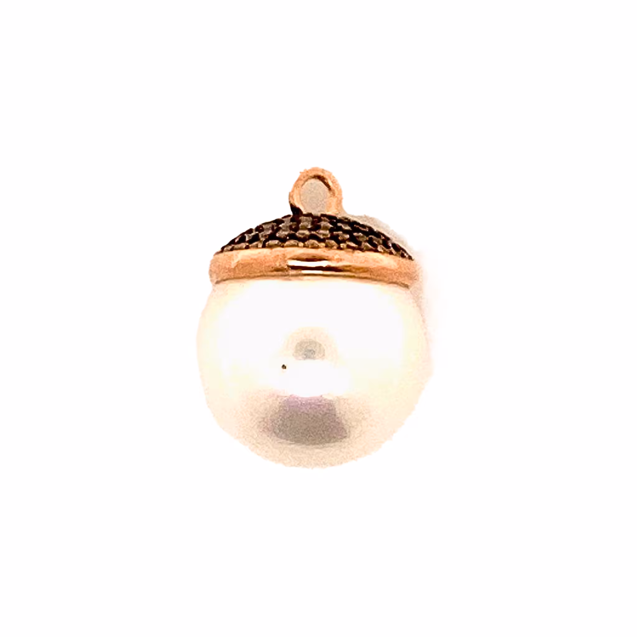 Pendente Perla Bianca Argento Zirconi Champagne Oro Rosa - Make Your Jewels