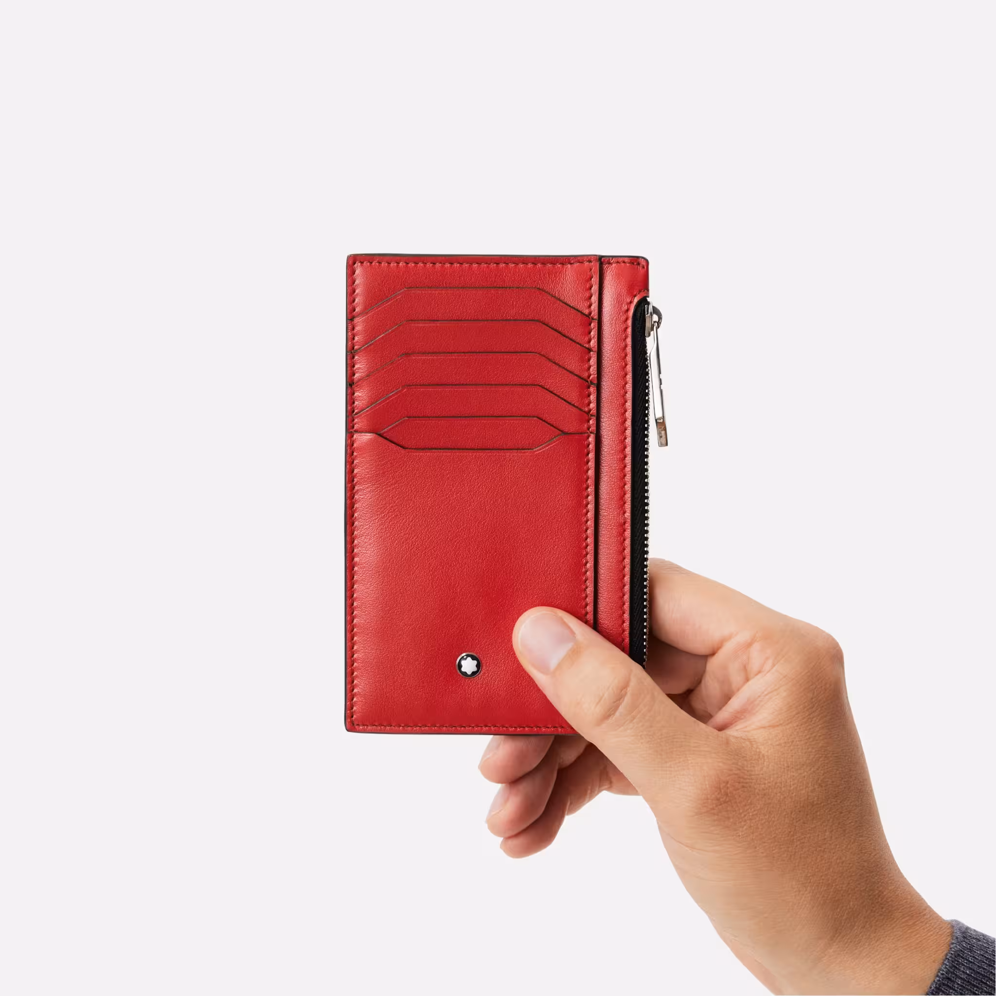 Montblanc Meisterstück Pocket Holder 8cc Corallo Rosso in pelle pieno fiore