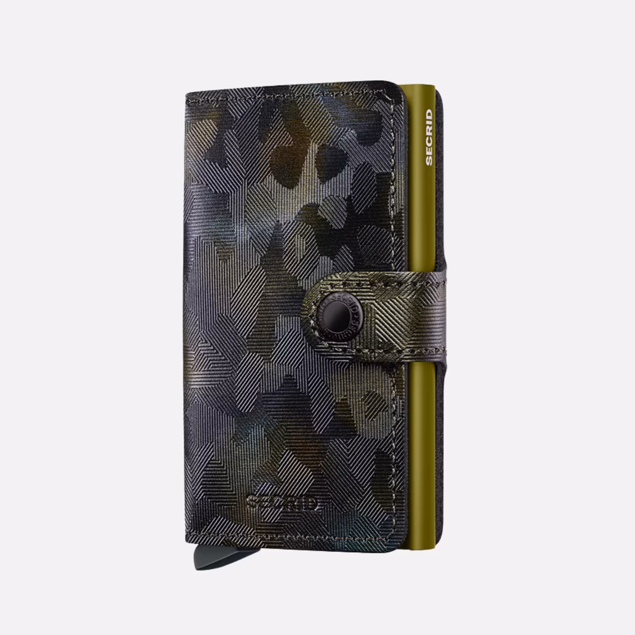 Miniwallet Jungle Moss Secrid Portafoglio Compatto RFID in Pelle Verde Opaca