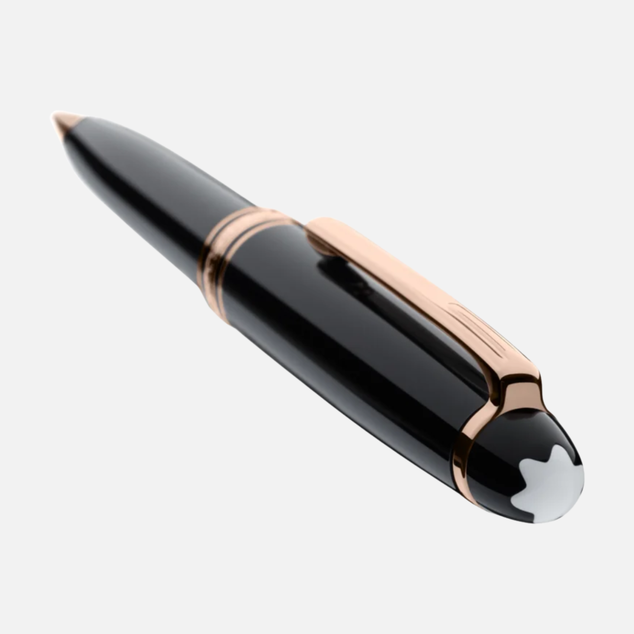 Dettaglio punta penna Montblanc Meisterstück con finitura oro rosa