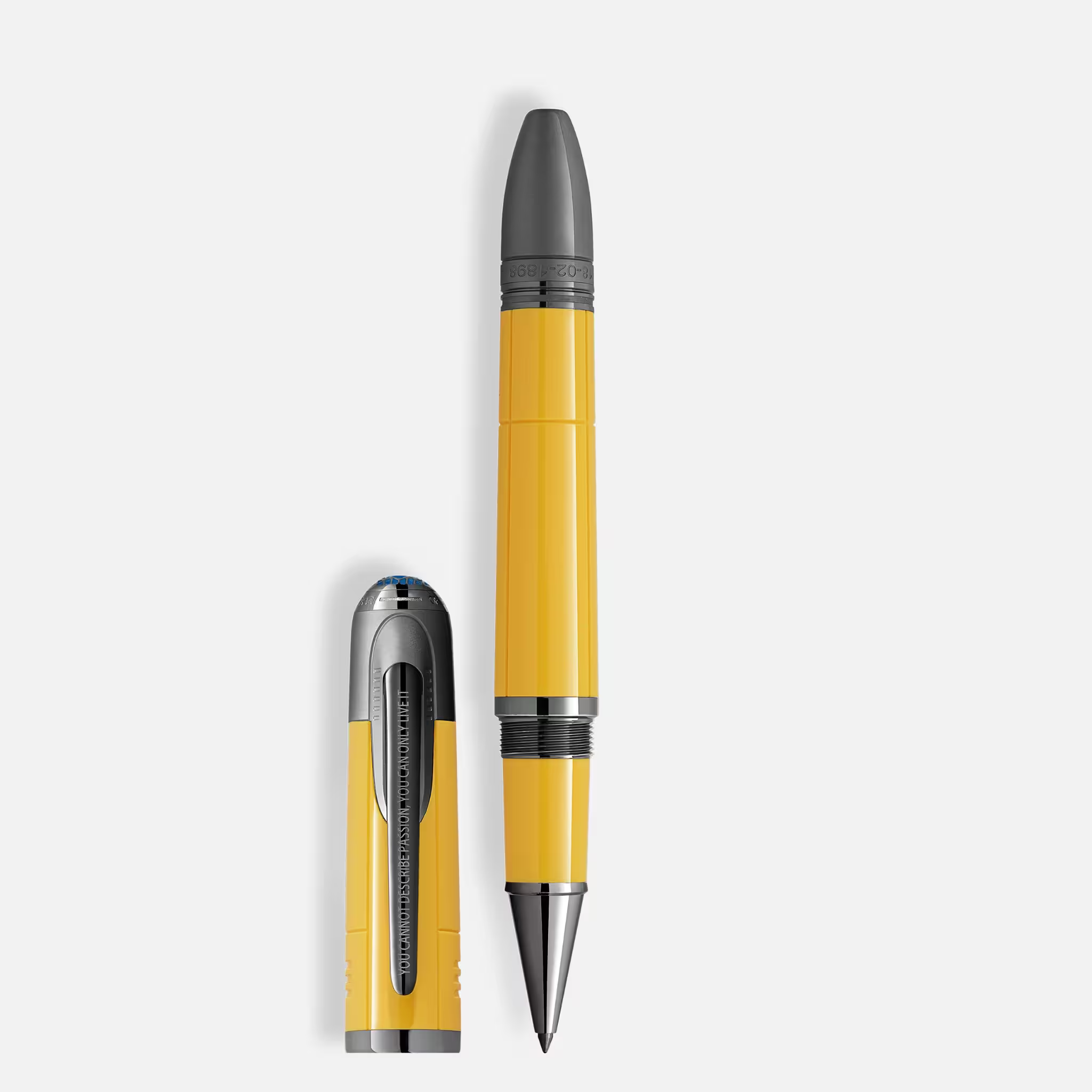 Montblanc Enzo Ferrari Special Edition – Giallo Modena Penna roller Montblanc Enzo Ferrari gialla con cappuccio inciso e dettagli commemorativi