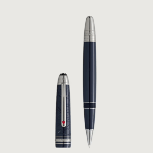 Roller Montblanc Around the World in 80 Days uncapped con cappuccio posto in verticale accanto