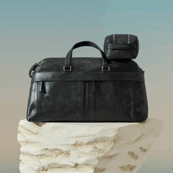 Orciani Borsone Skyline in Pelle Camouflage con Tracolla Removibile - immagine 5