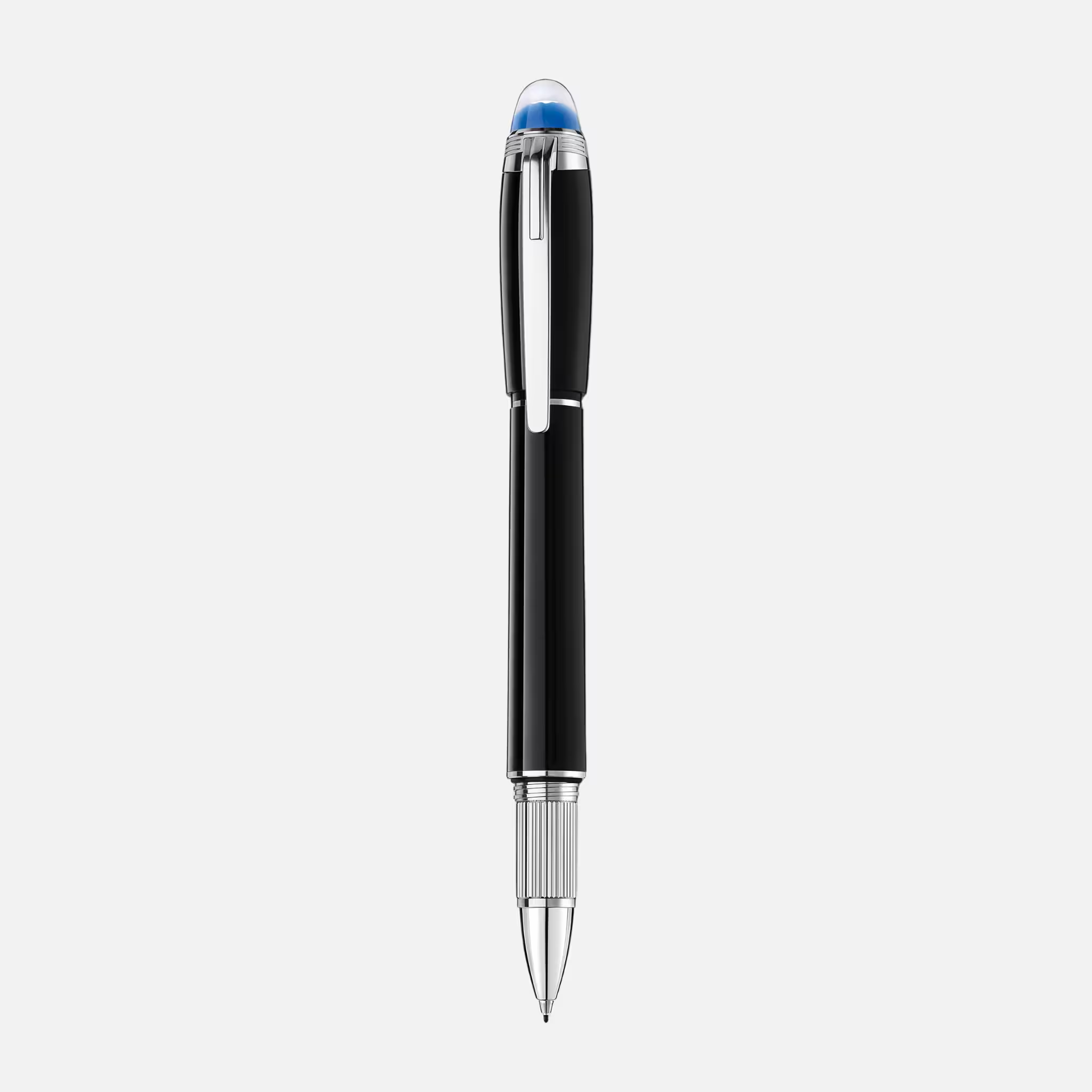 Montblanc Fineliner StarWalker Pregiata Resina Penna Montblanc StarWalker Fineliner nera con dettagli platino e cupola azzurra