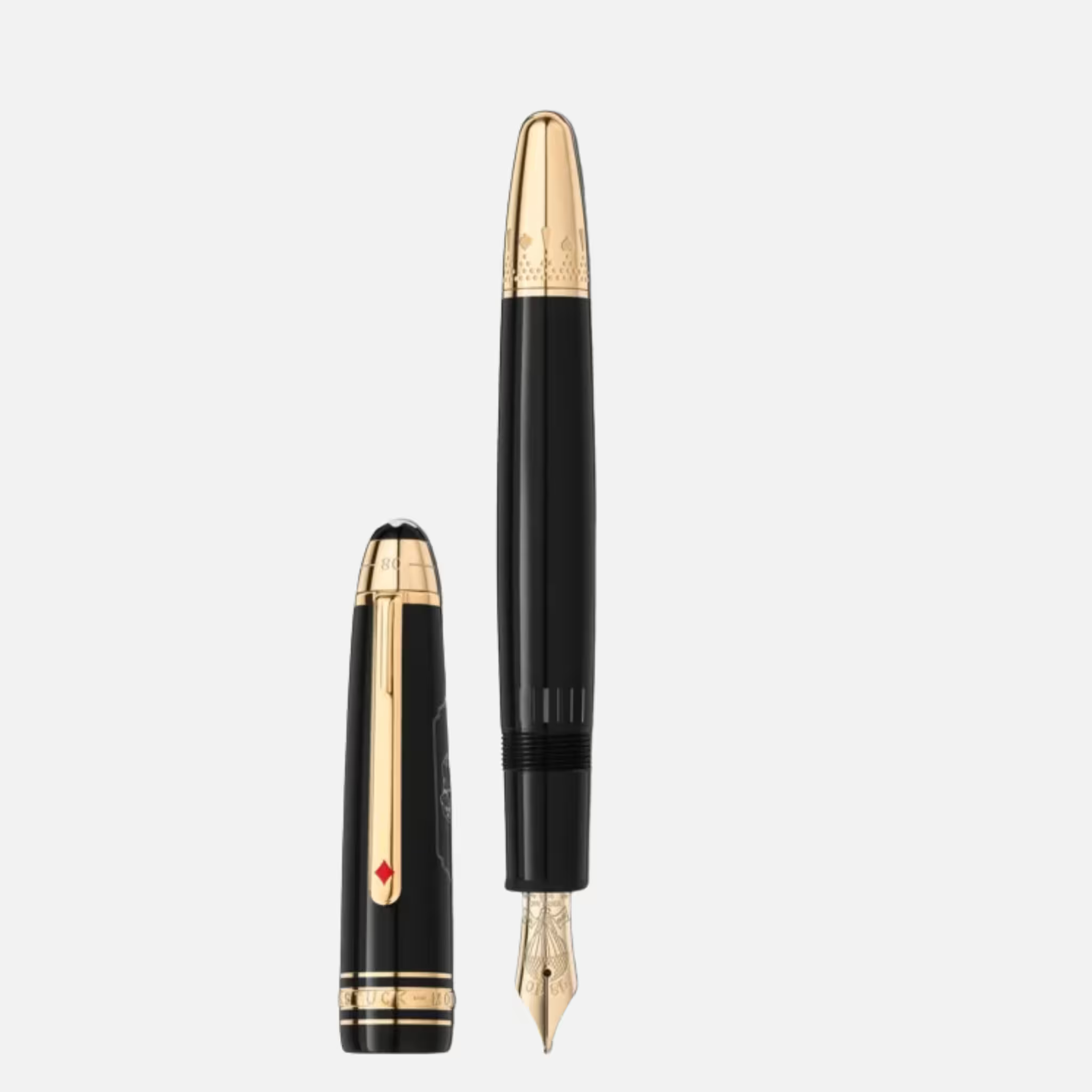 Montblanc Stilografica LeGrand 80 Days – Bombay-Yokohama Montblanc Stilografica LeGrand 80 Days in resina antracite con dettagli dorati e incisioni narrative