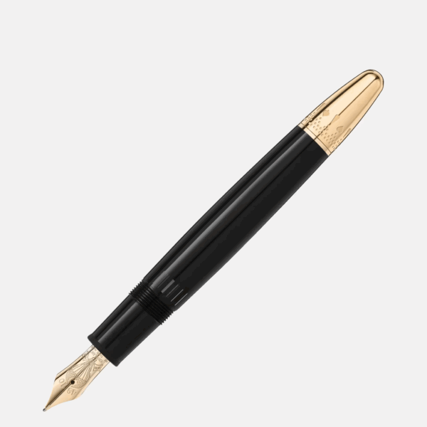 Stilografica Montblanc Meisterstück LeGrand in resina antracite con finiture dorate e incisioni narrative