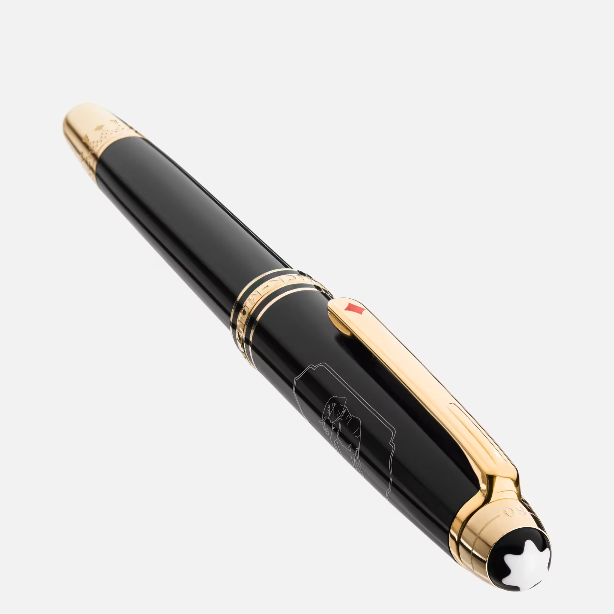 Penna Montblanc Classique 80 Days Roller con incisione e clip rossa