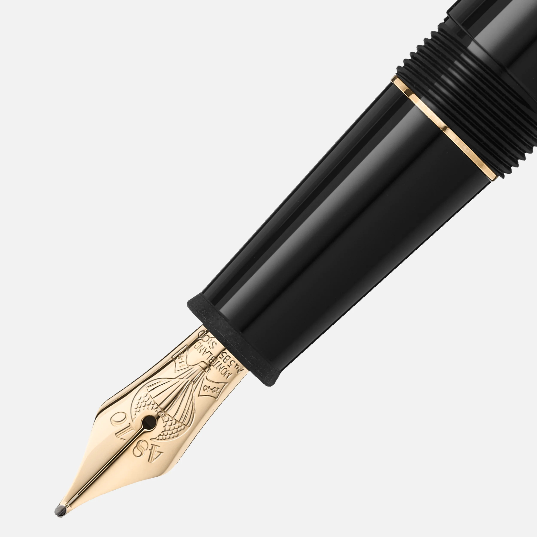 Pennino dorato Montblanc Classique 80 Days M con incisioni 4810 e 18K