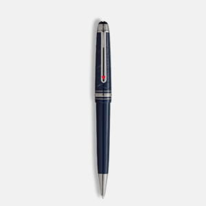 Penna a sfera Montblanc Classique 80 Days in resina blu scuro con cappuccio inciso