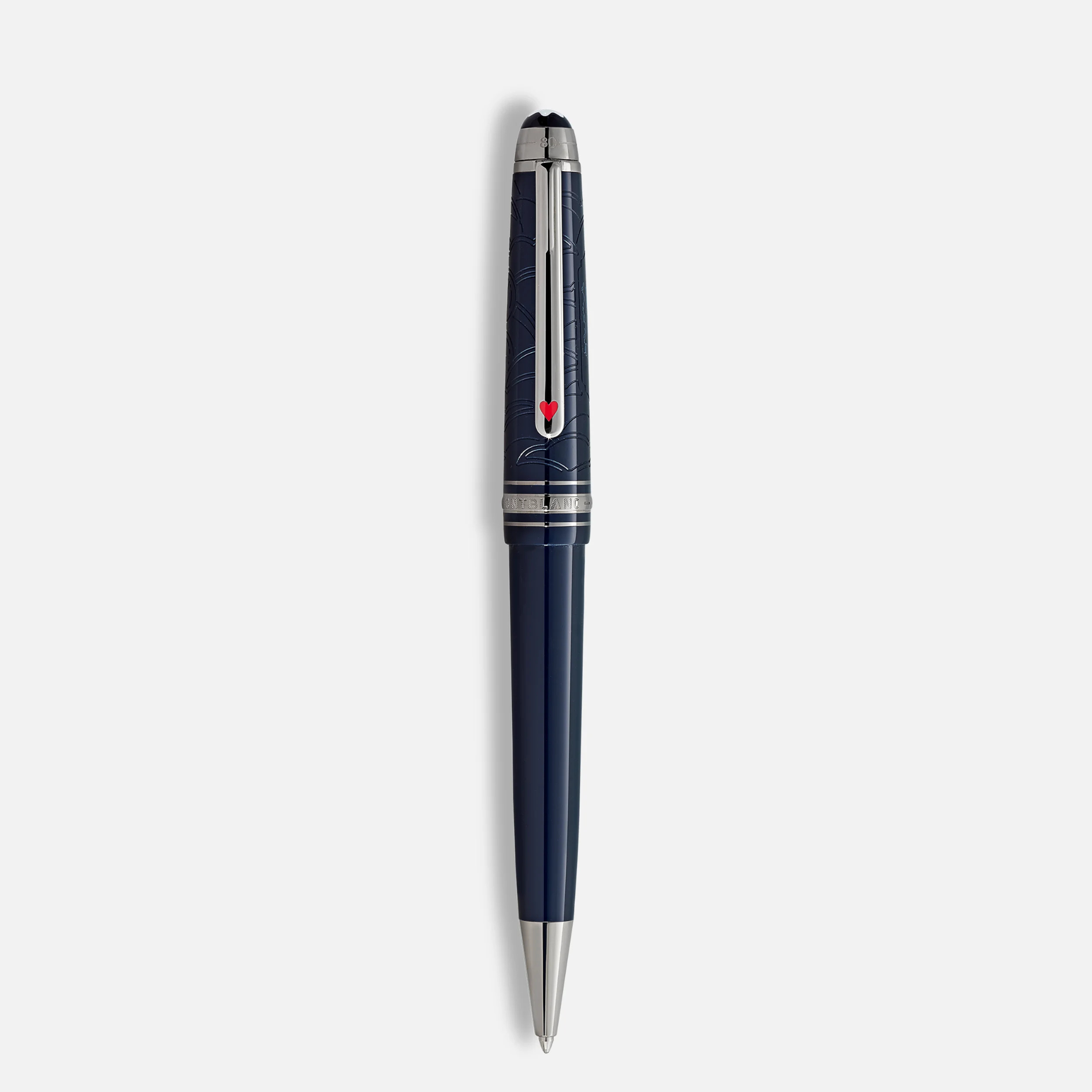 Montblanc Classique 80 Days – Penna a Sfera Narrativa Montblanc Classique 80 Days Ballpoint in resina blu scuro con cappuccio inciso
