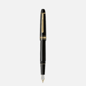 Stilografica Montblanc Meisterstück Classique Gold-Coated vista frontale con cappuccio e finitura oro