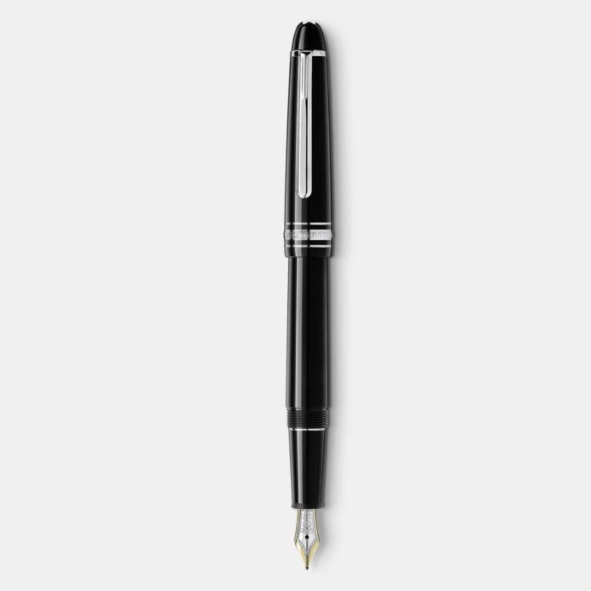 Montblanc Meisterstück Classique – Stilografica Platinum-Coated M Stilografica Montblanc Classique in resina nera con finiture platino e pennino M