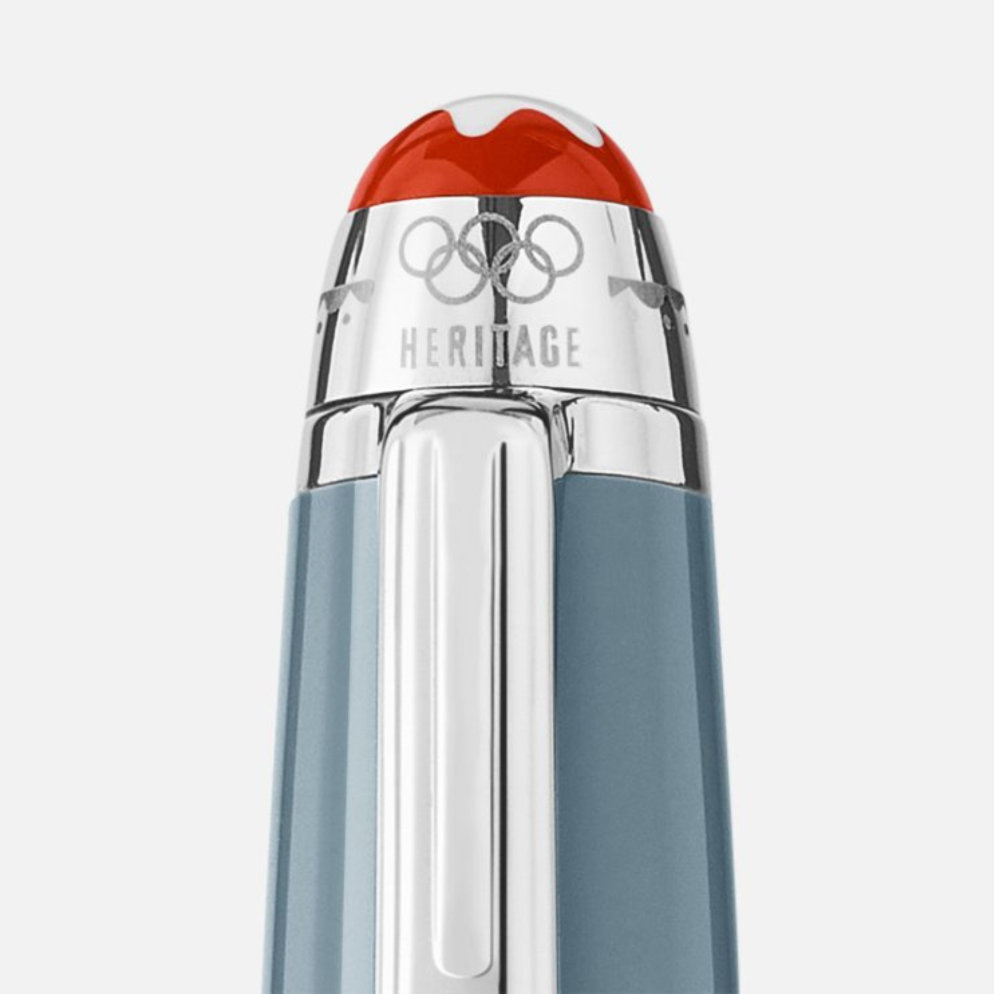 Cappuccio penna Montblanc Olympic Heritage Chamonix 1924 con incisione “HERITAGE” ed emblema rosso