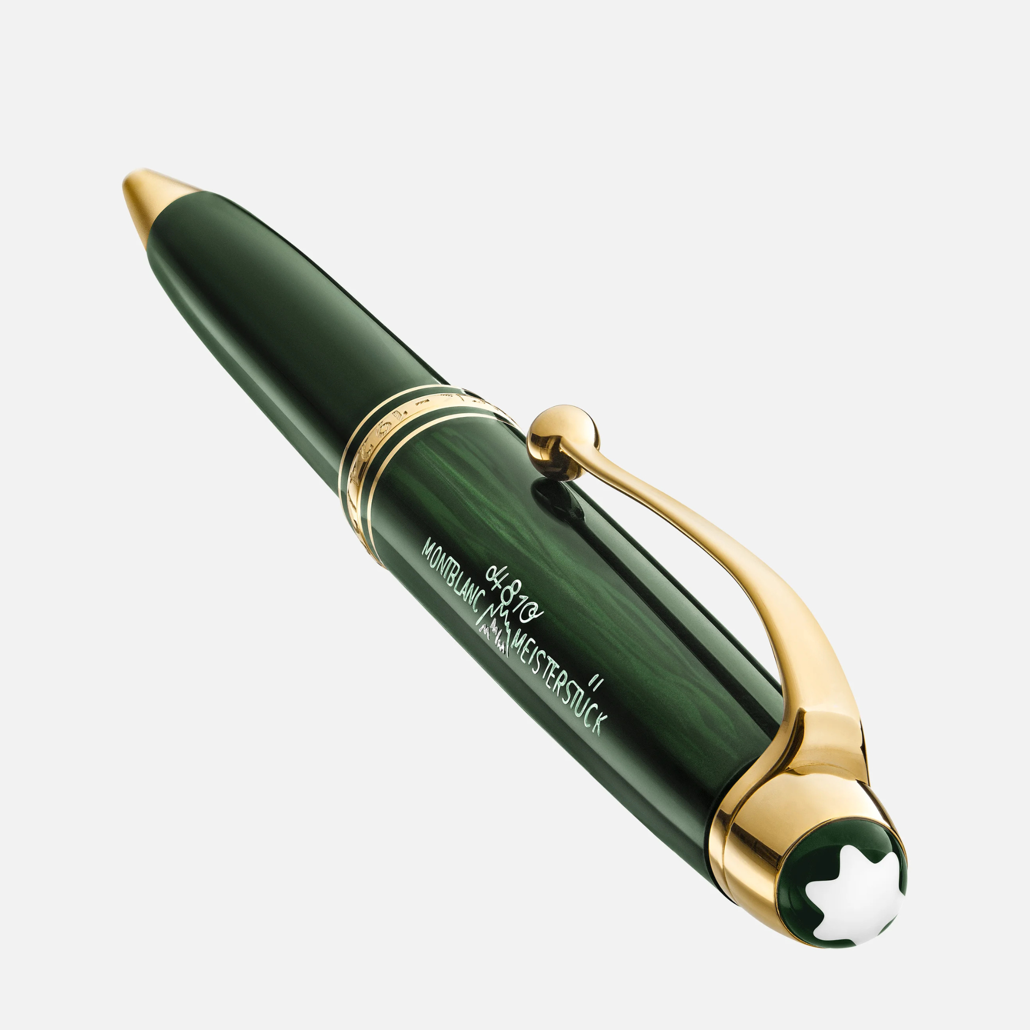 Dettaglio clip dorata con incisione “4810 MONTBLANC” su penna Origin Classique