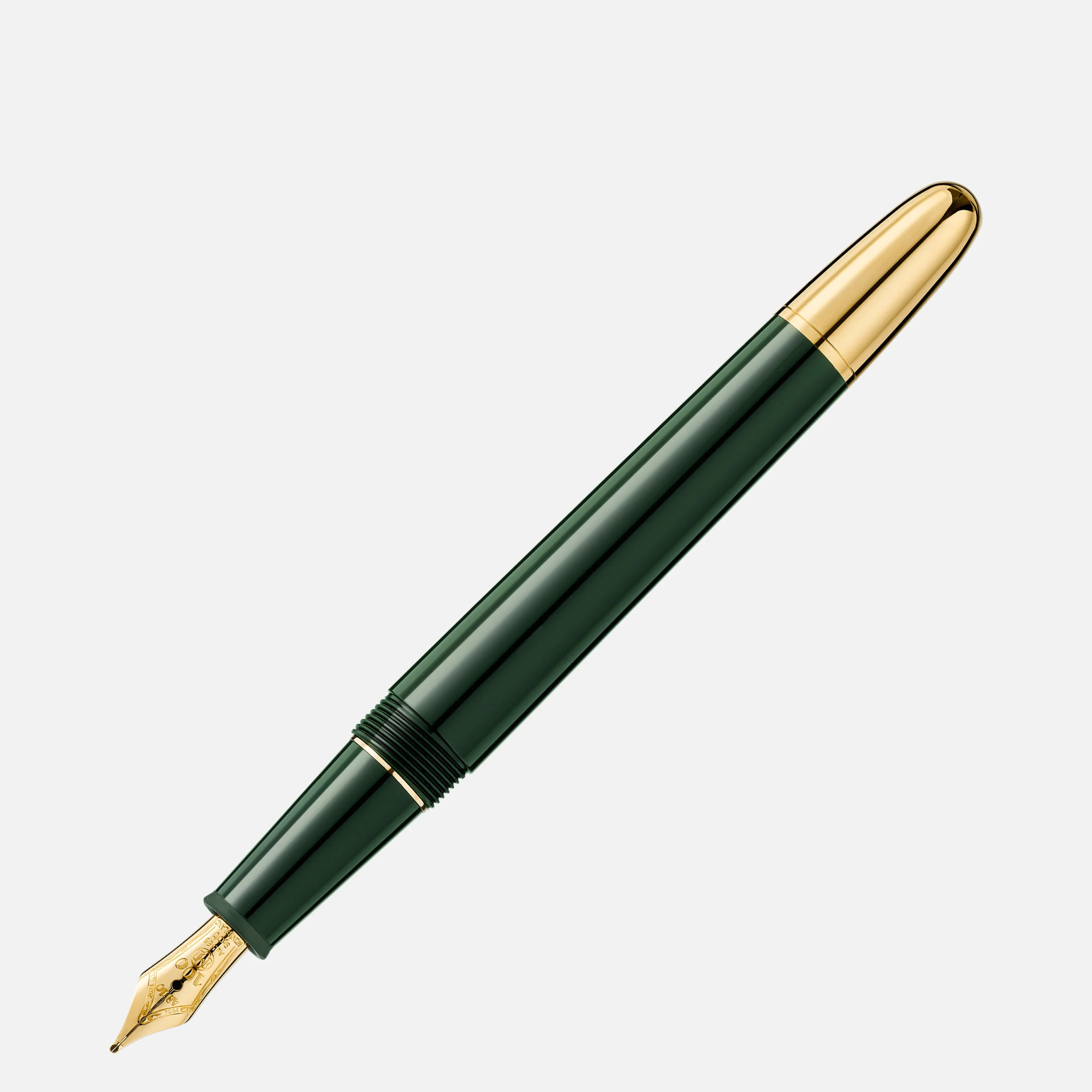 Stilografica Montblanc Origin con pennino in oro visibile da angolo laterale