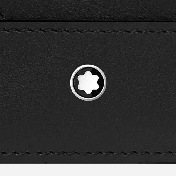 Chiusura porta carte Montblanc Soft in pelle nera con emblema a stella bianca