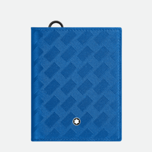 Portafoglio Montblanc Extreme 3.0 compatto in pelle blu Atlantico con emblema a stella
