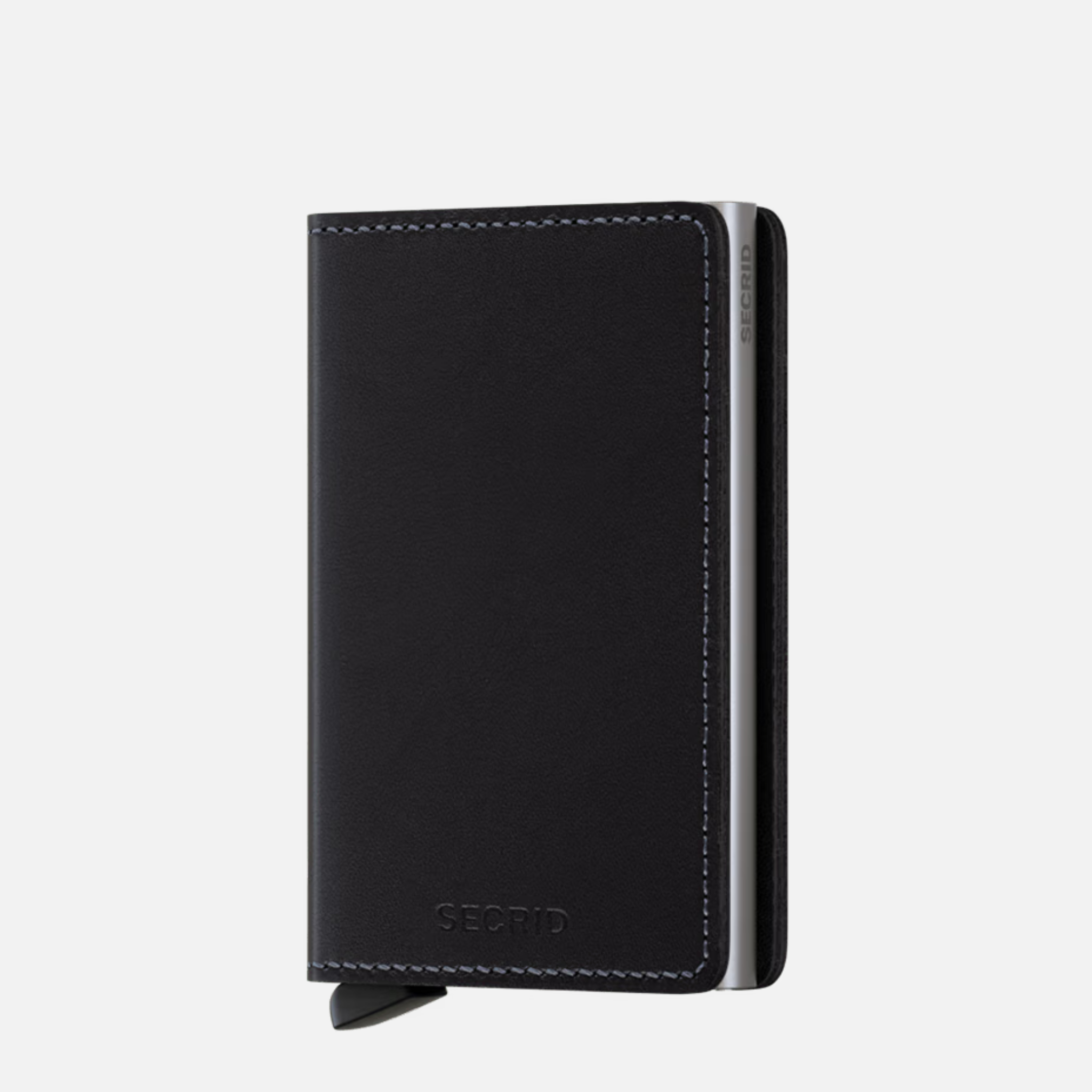 Slimwallet Style Original Black fronte - portafoglio in pelle nera con logo SECRID visibile
