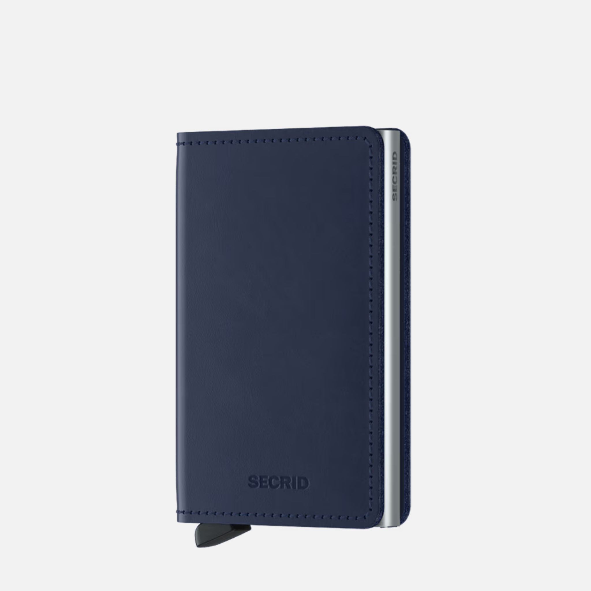 Portafoglio Slimwallet Style Original Navy con cuciture visibili e meccanismo Cardprotector